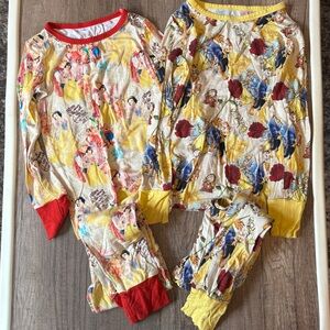Little Snuggles Bamboo Pajamas Disney Snow White Beauty and the Beast Sz 5/6